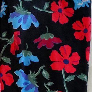 Lularoe Leggings Flower Legging Red One Size Pansies Print